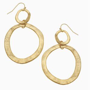 Classic! Susan Shaw Double Gold Dangle Earrings — Northern European Inspired NWT